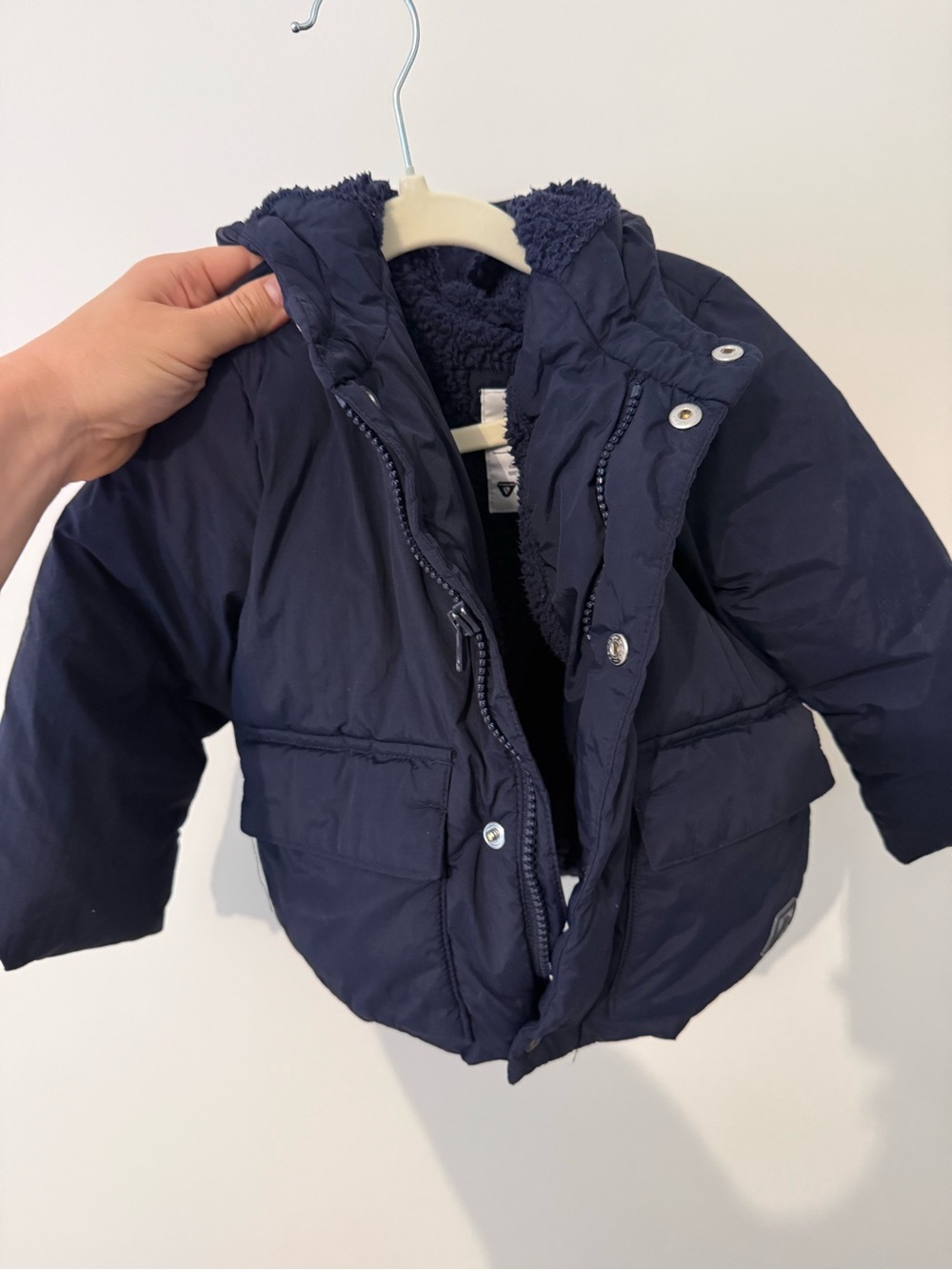 GAP Navy Puffer Hooded Jacket for Kids